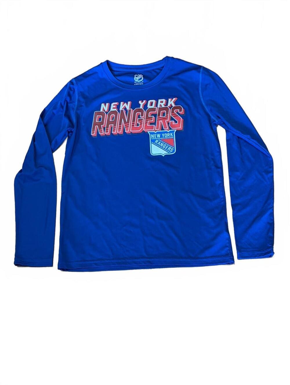 New York Rangers Long-sleeve Athletic Shirt Royal Blue Youth 14/16 Hockey